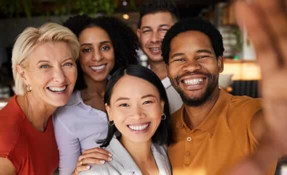 group of people smiling