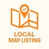 A map with a pin on it and the words `` local map listing ''.