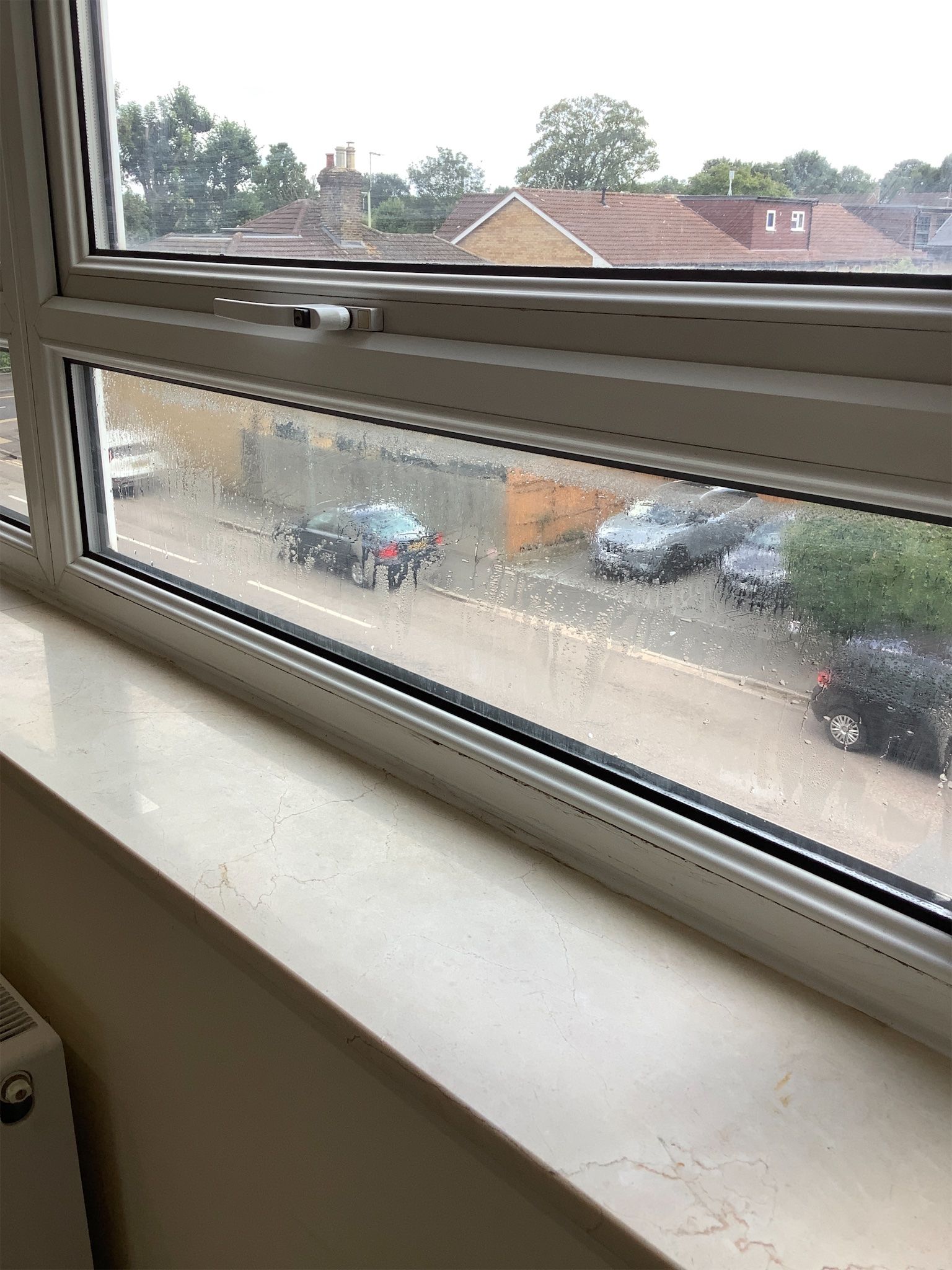 Bedroom window condensation from failed double glazing seal – maintenance note