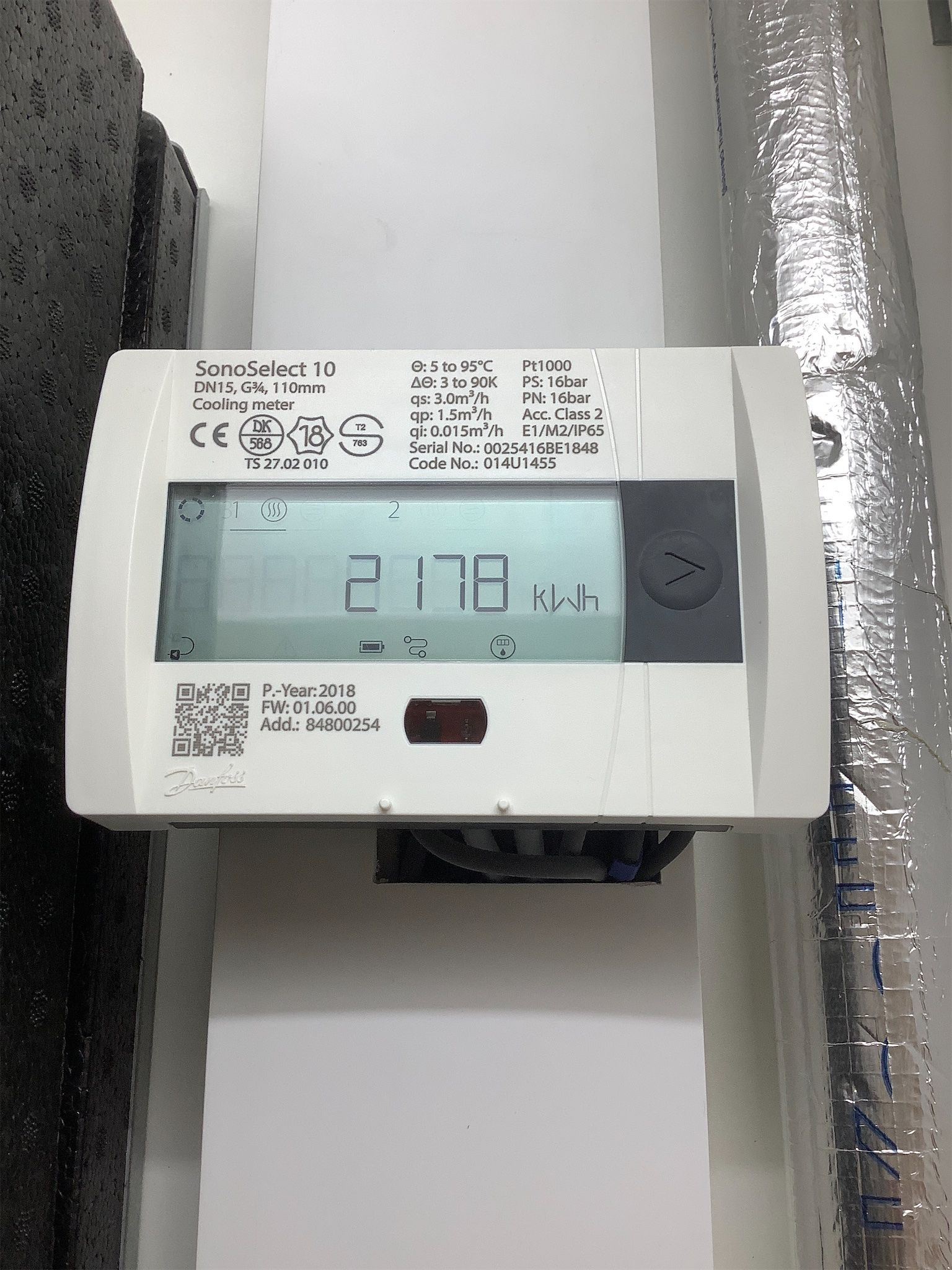 Cooling utility meter photographed for property inventory