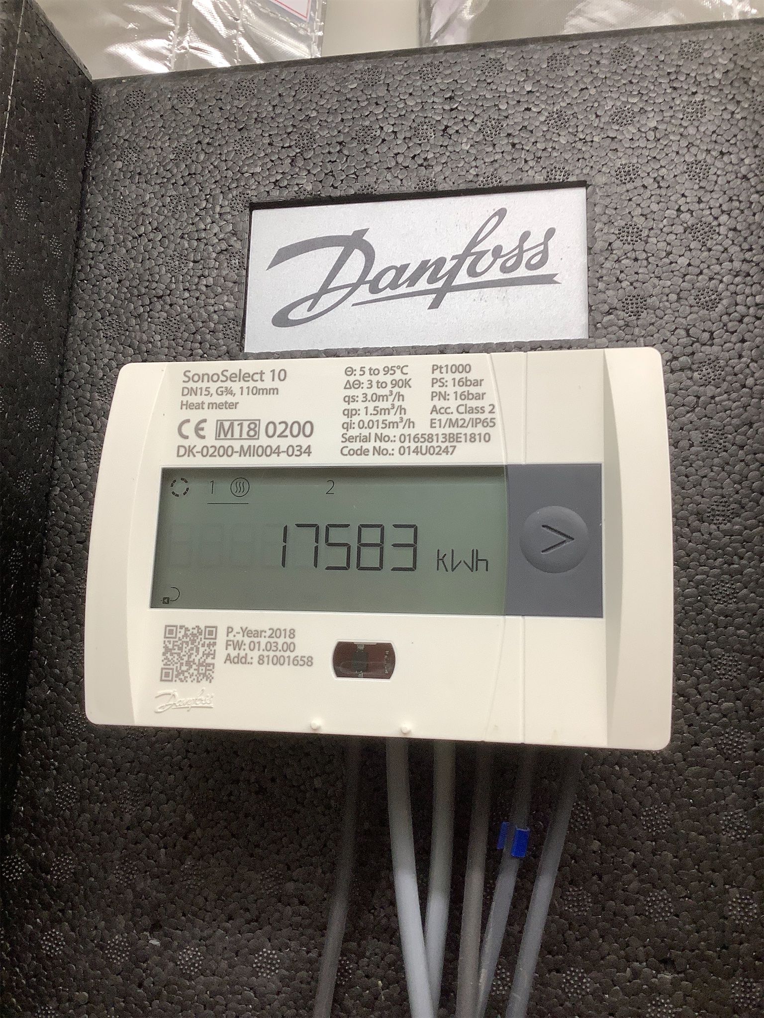 Heat meter unit photographed during property inspection