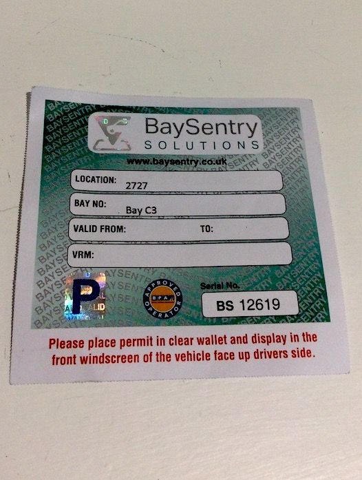 Resident parking permit issued for property – documented in inventory