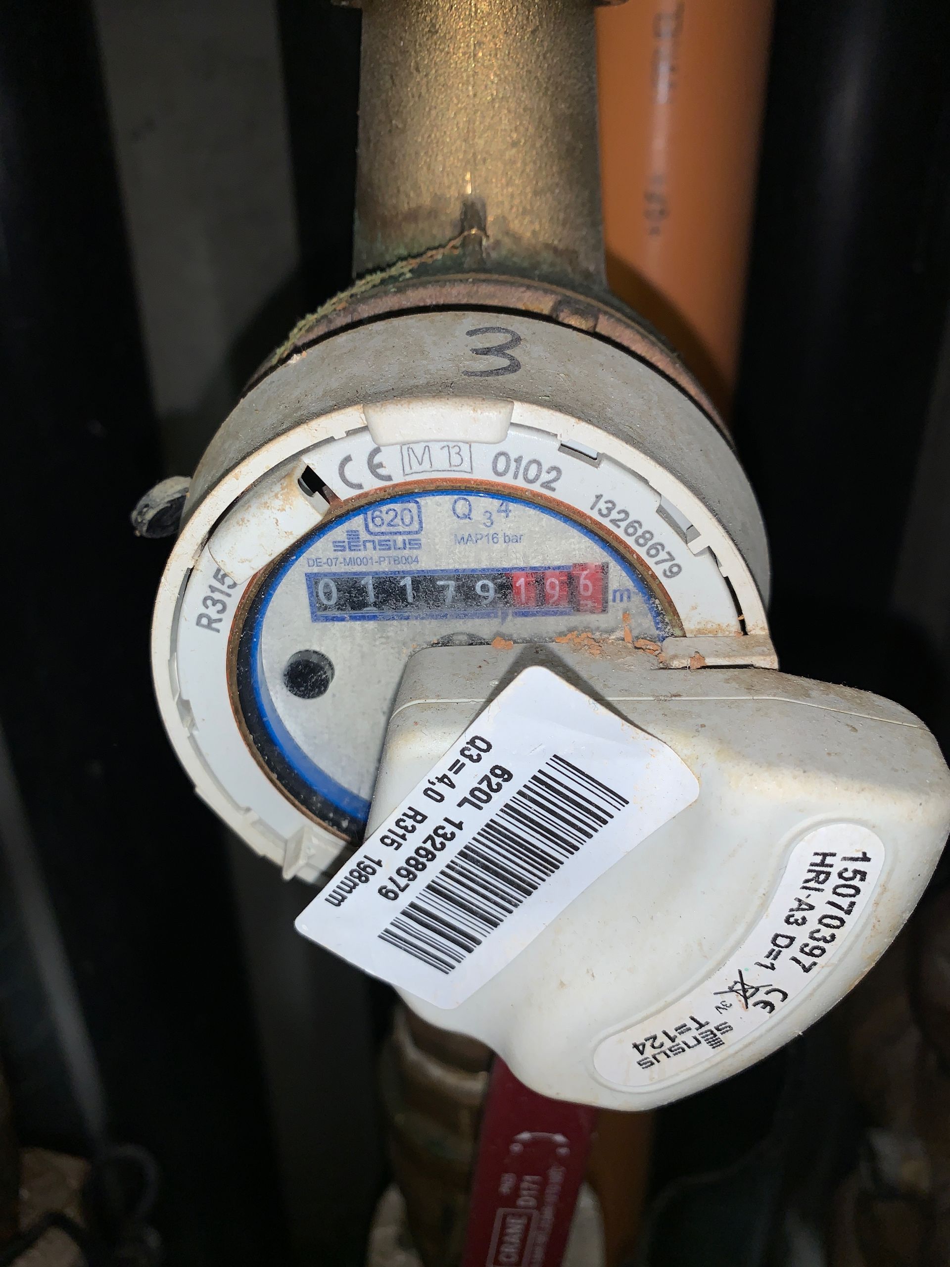 Water meter photographed for property condition report