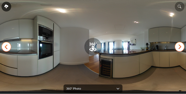 360 degree photo of a kitchen taken for a property check-in report