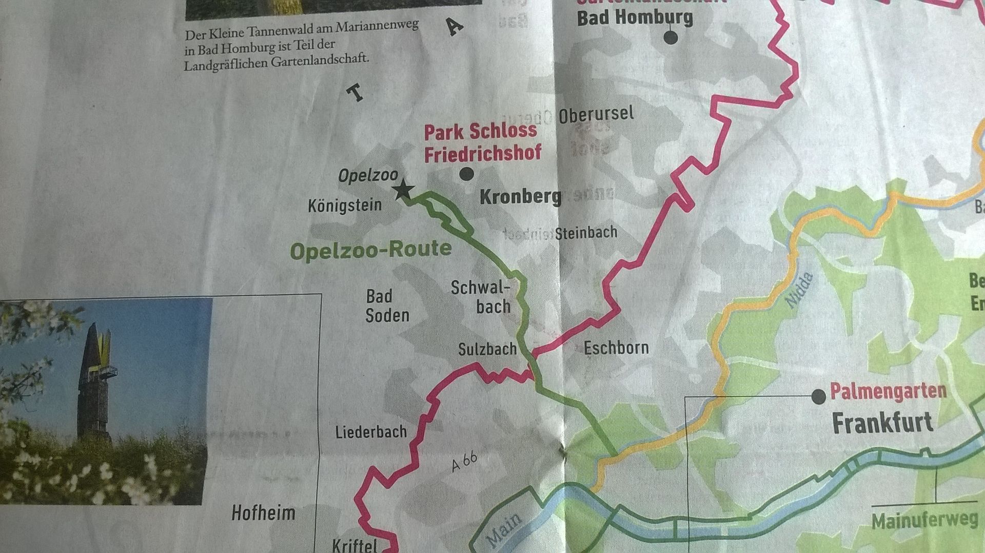 Lageplan -Safariroute- Regionalpark Rhein-Main von Zoo zu Zoo, Skulpturengarten Galerie Elzenheimer