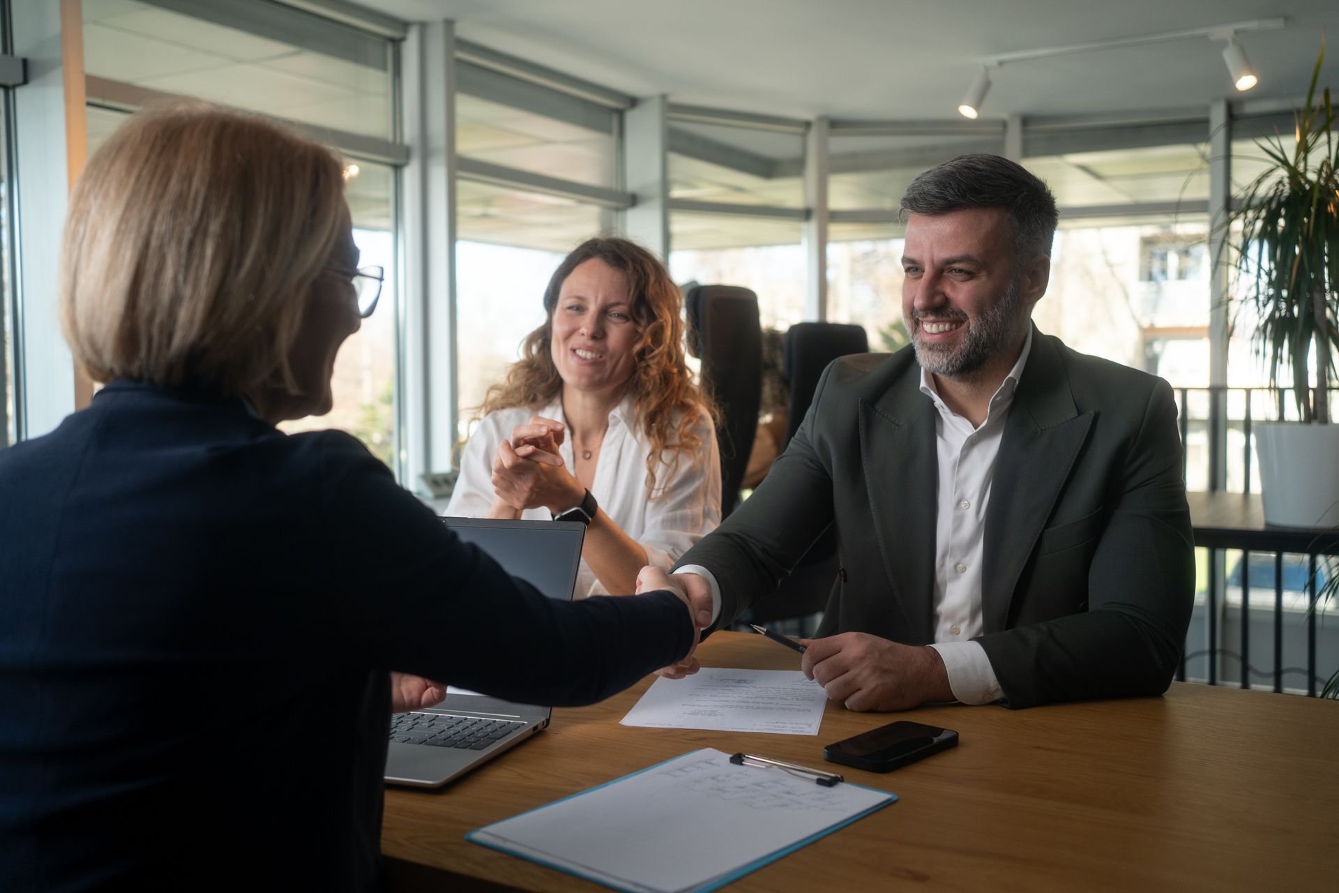 Family couple consultations with a lawyer or insurance agent. Family couple consultations with a lawyer or insurance agent.
