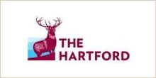 The Hartford logo: burgundy stag, company name in burgundy text.