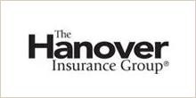 The Hanover Insurance Group logo. Black text on a light beige background.
