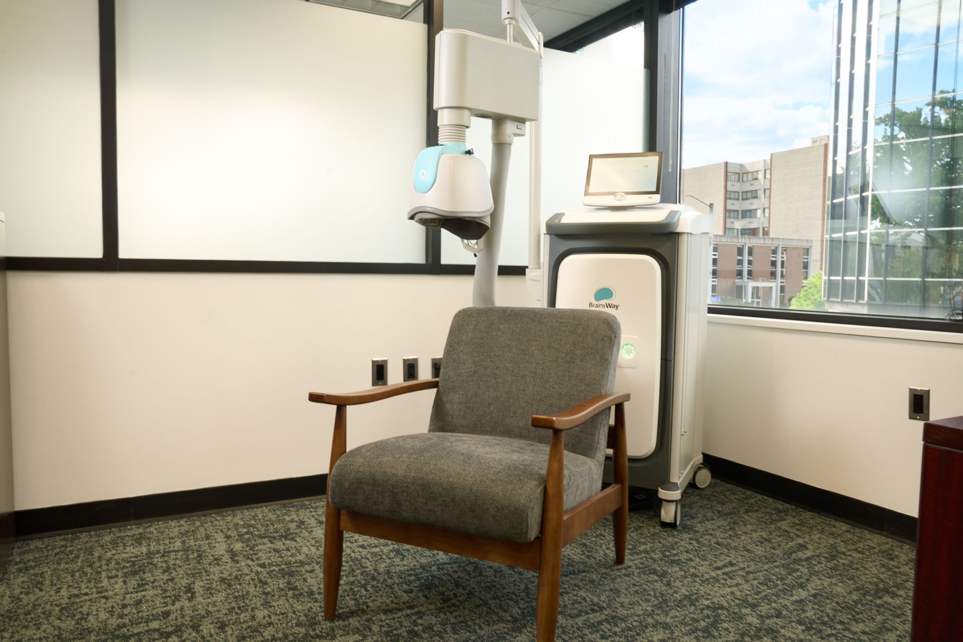 A living room with a couch , table , and rug.