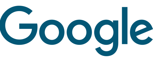 The google logo is blue and white on a white background.