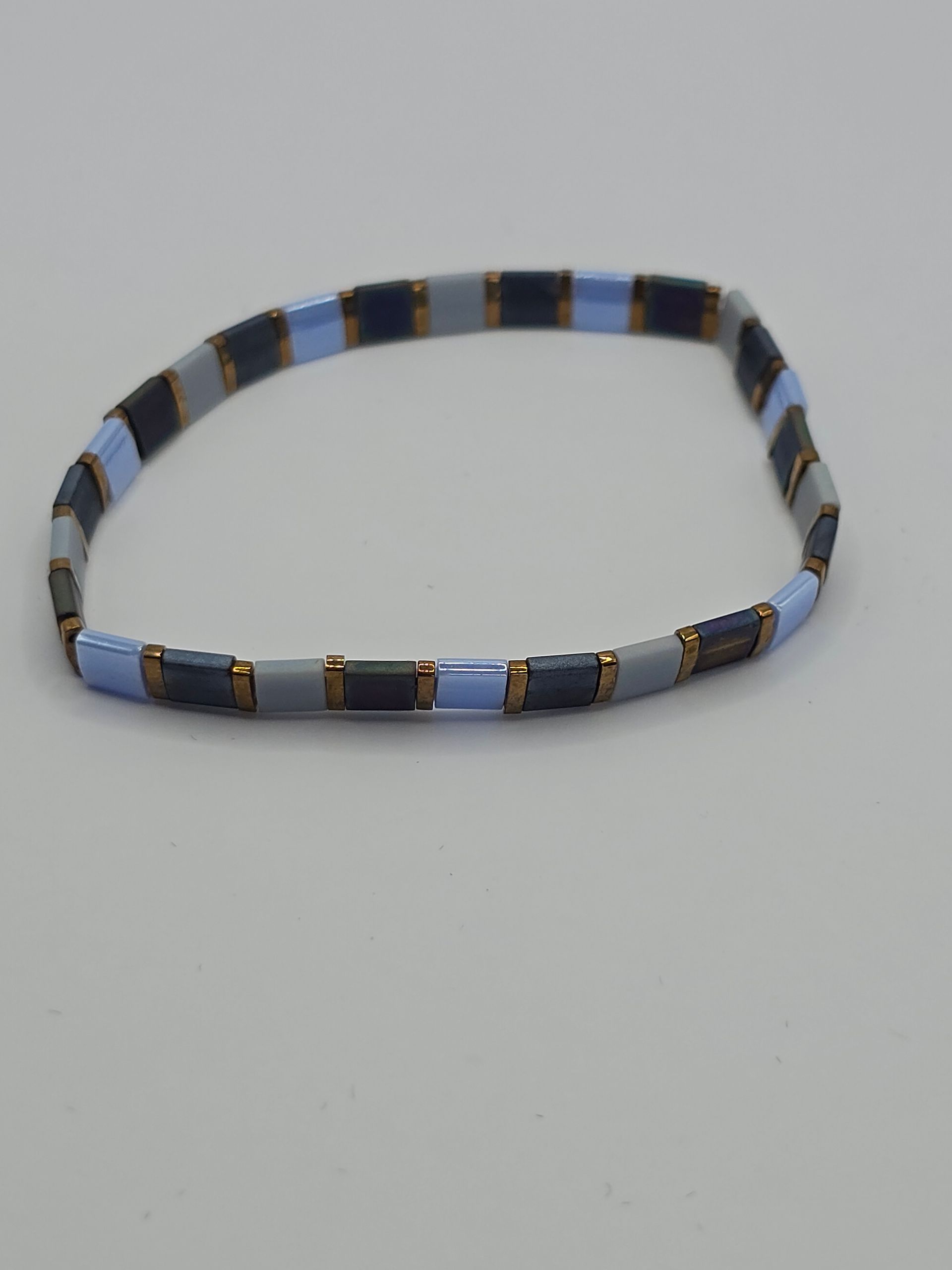 blauw en bronze armband
