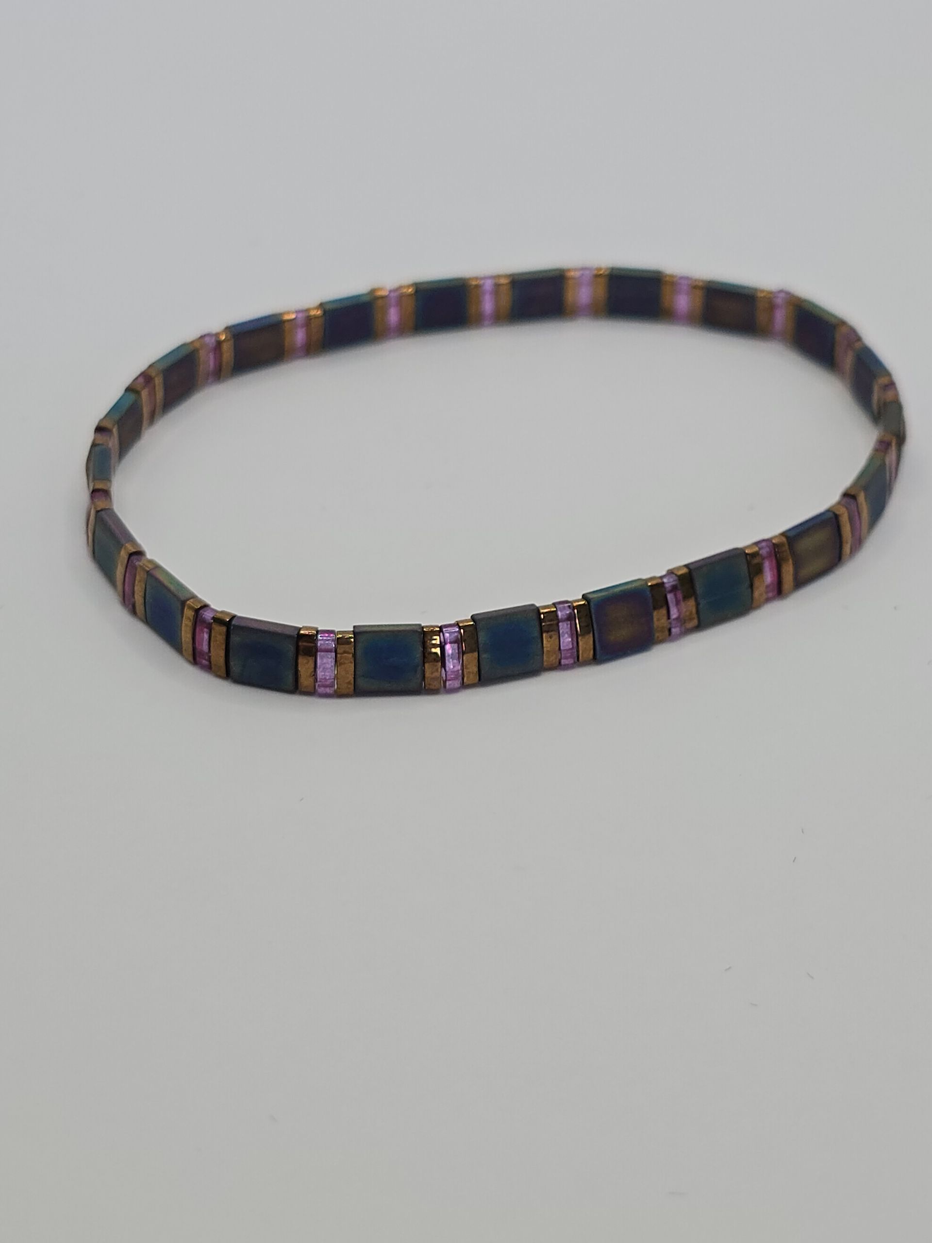 Paars en Bronze armband