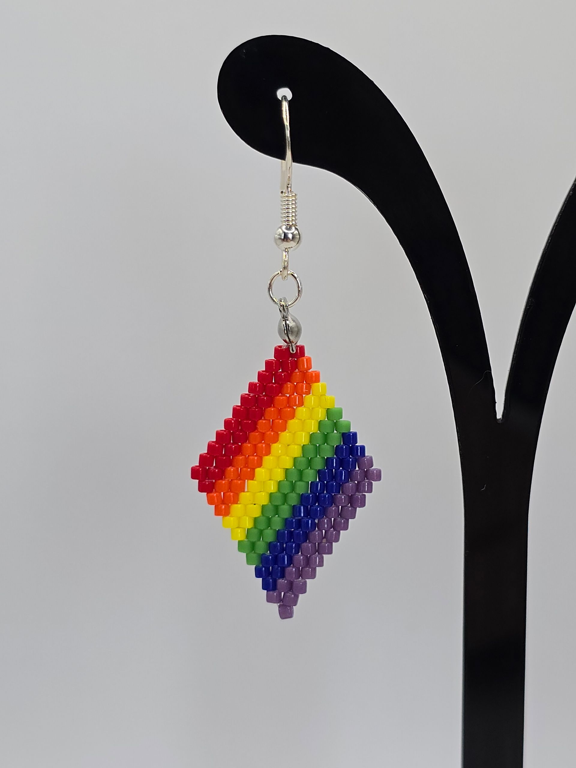 Regenboog ruit oorbellen