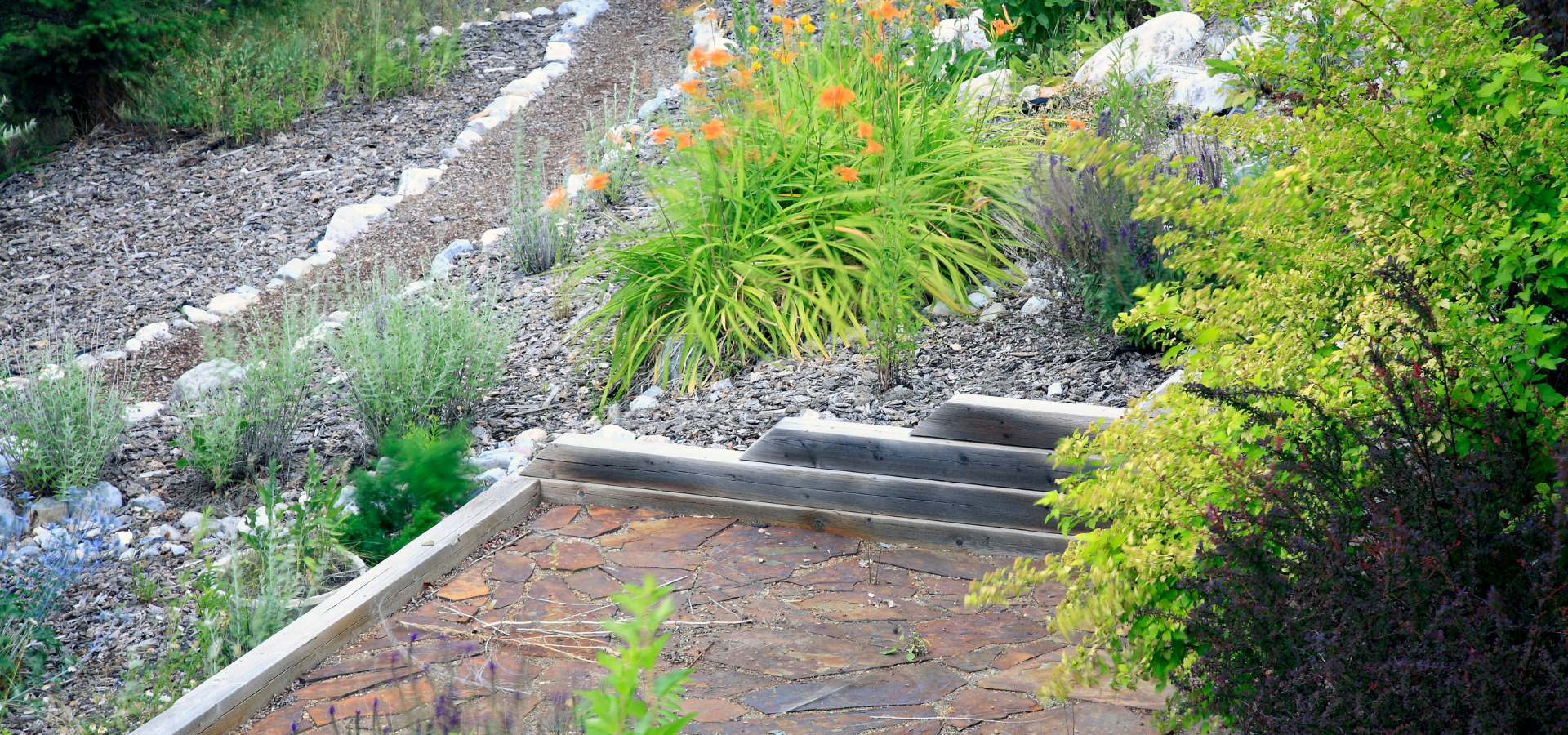 A simple xeriscape made by Louisville Landscape Pros