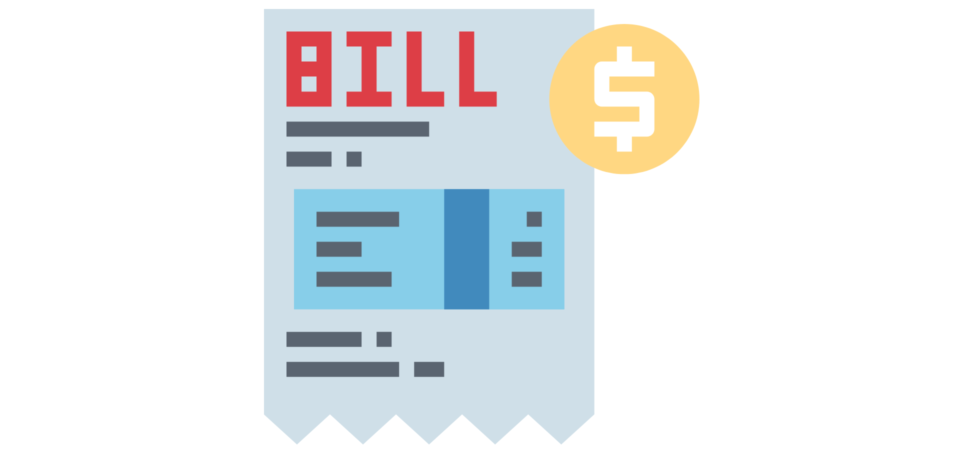 A graphic of utility bills