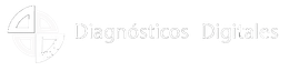 Un logotipo en blanco y negro para diagnósticos digitales.