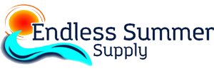 The logo for endless summer supply shows a sun and waves.