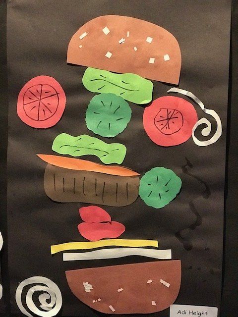 A picture of a hamburger made out of paper
