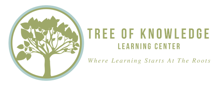 The logo for the tree of knowledge learning center shows a tree in a circle.
