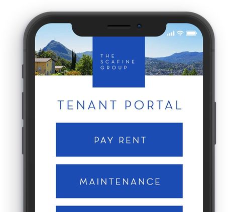 A cell phone with a tenant portal app on it