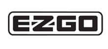 A black and white logo for ezgo on a white background.