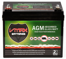 A vmax batteries agm glass matt high tech performance battery
