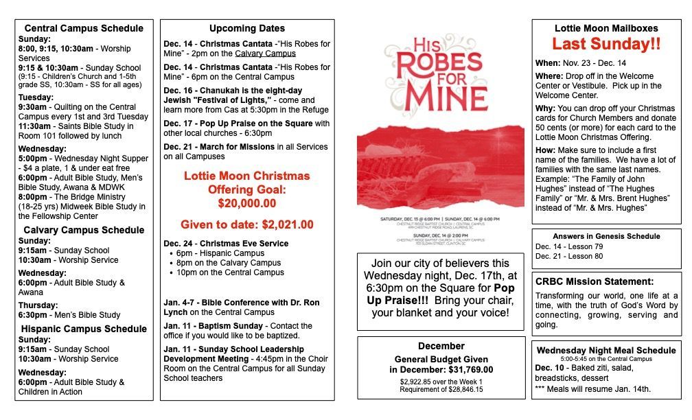 A brochure for a school with a summer event schedule.