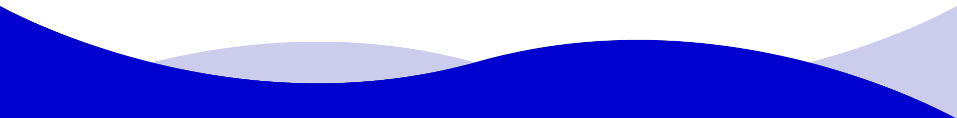 A blue wave-like shape against a white background.