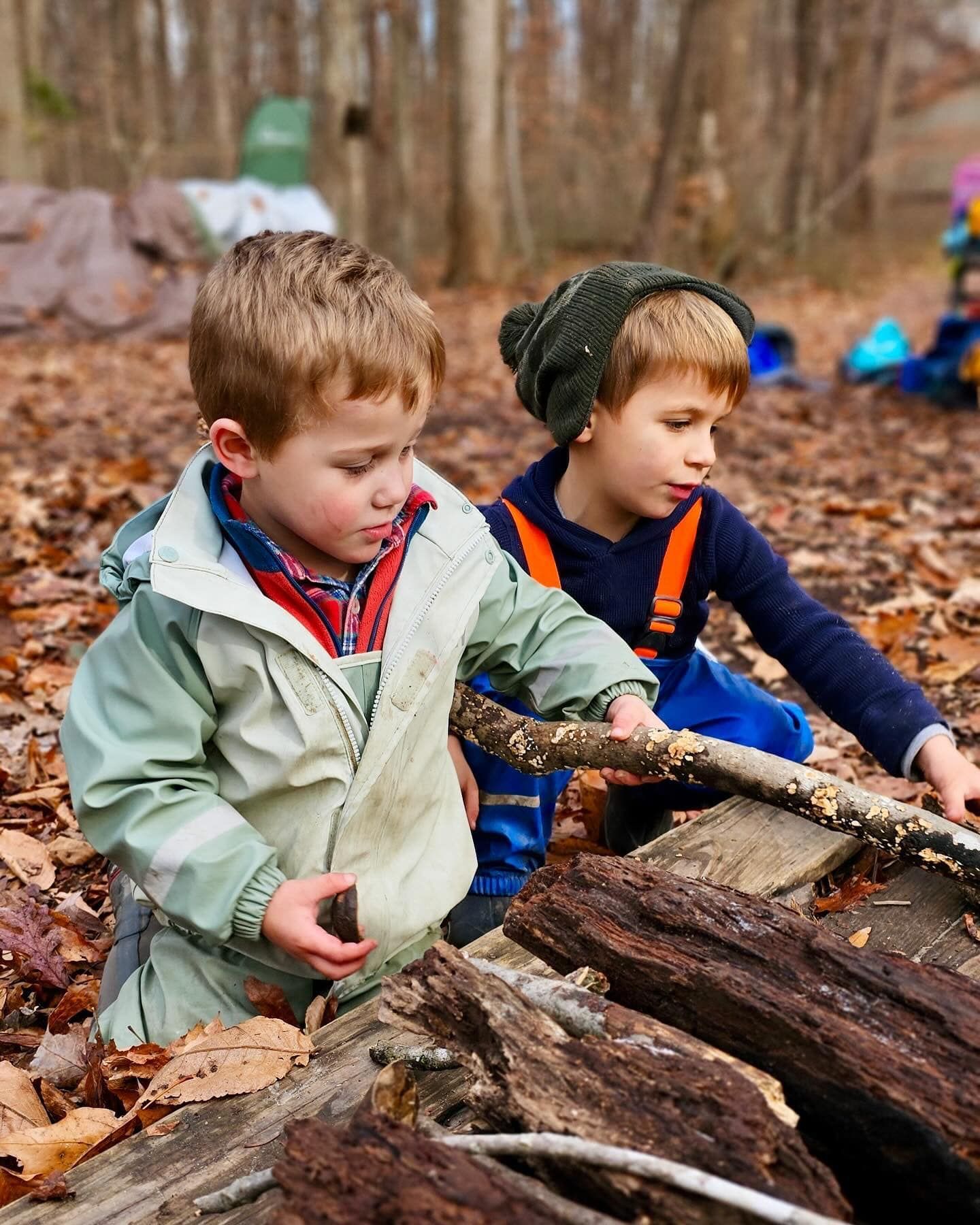 Three kids Playing – West River, MD – River’s Edge Forest Play