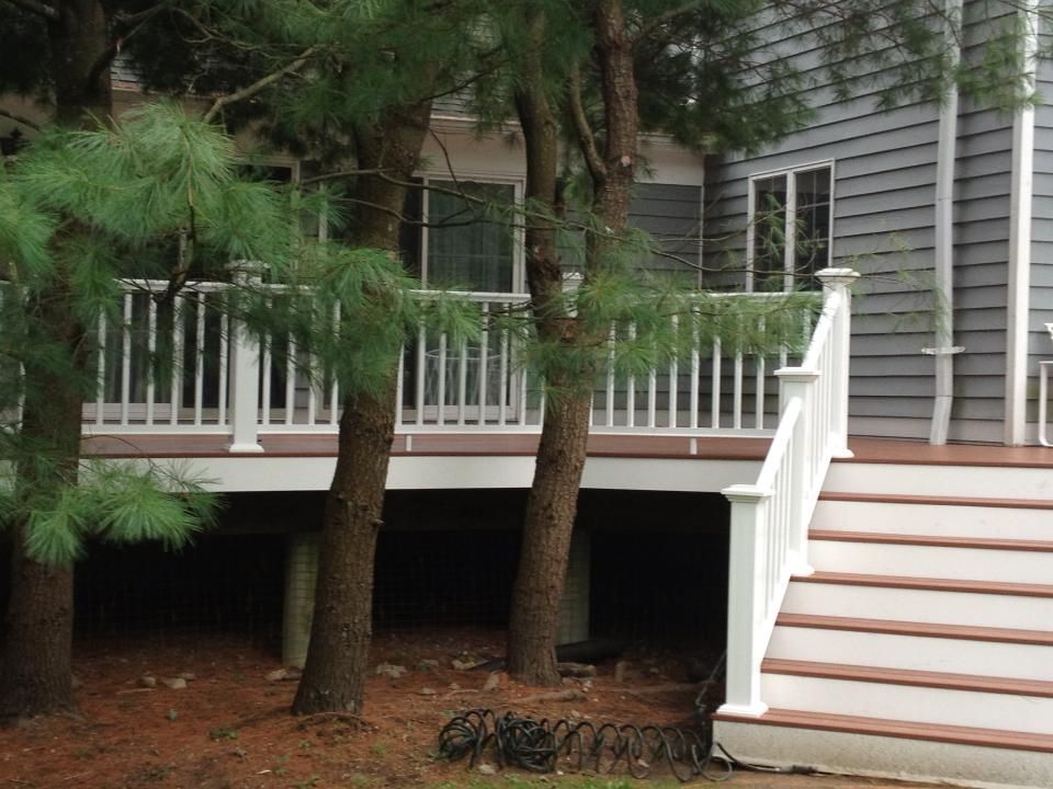 Wooden Stairs of a Backyard Deck