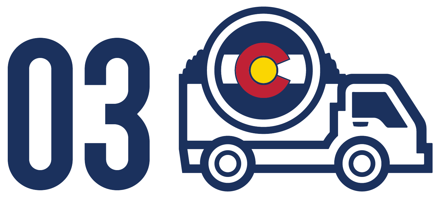 The number 3 and a Colorado Junk Runner logo