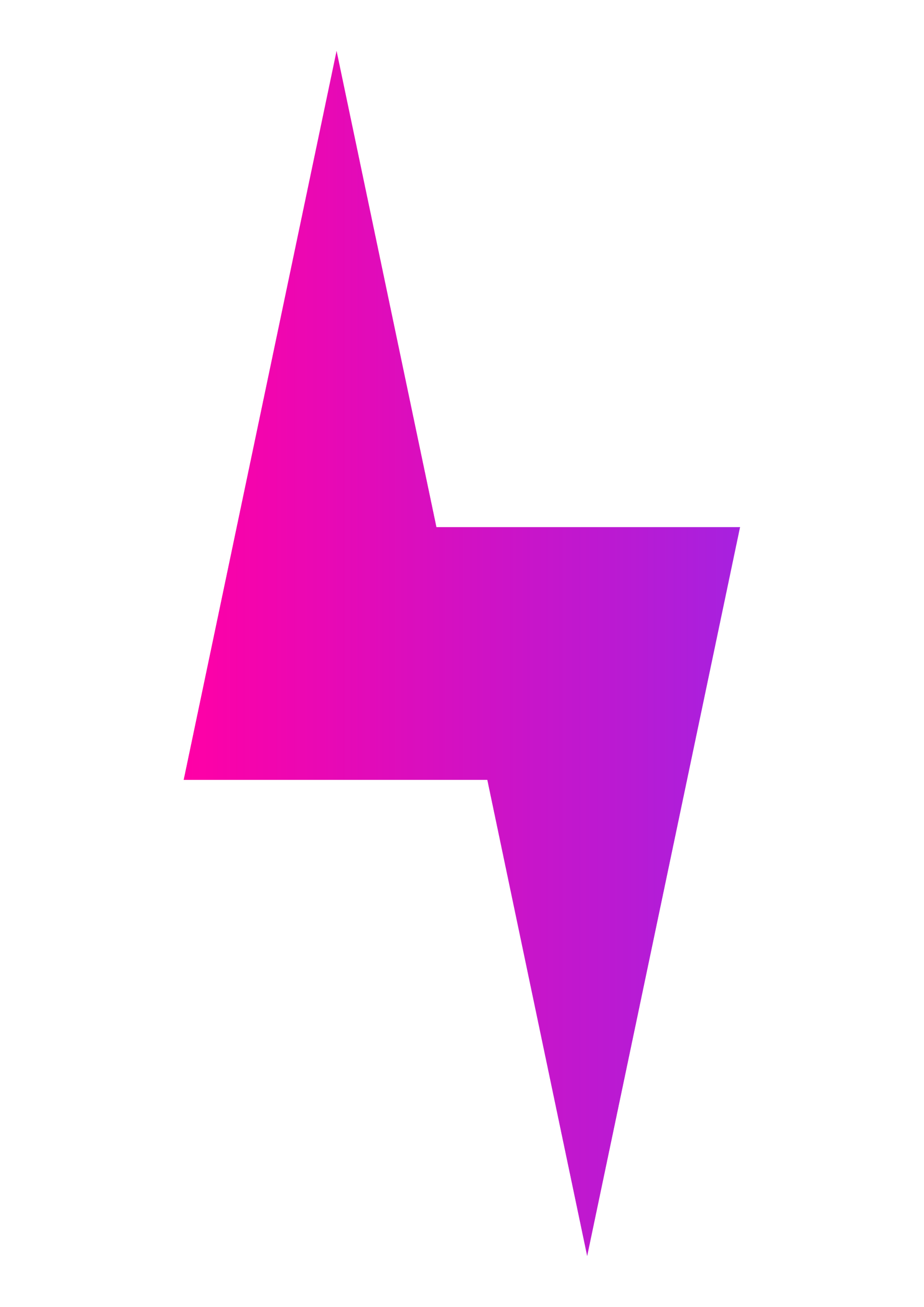 Pink-to-purple lightning bolt graphic on white background.