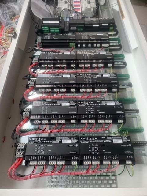A bunch of electronic components are lined up in a box