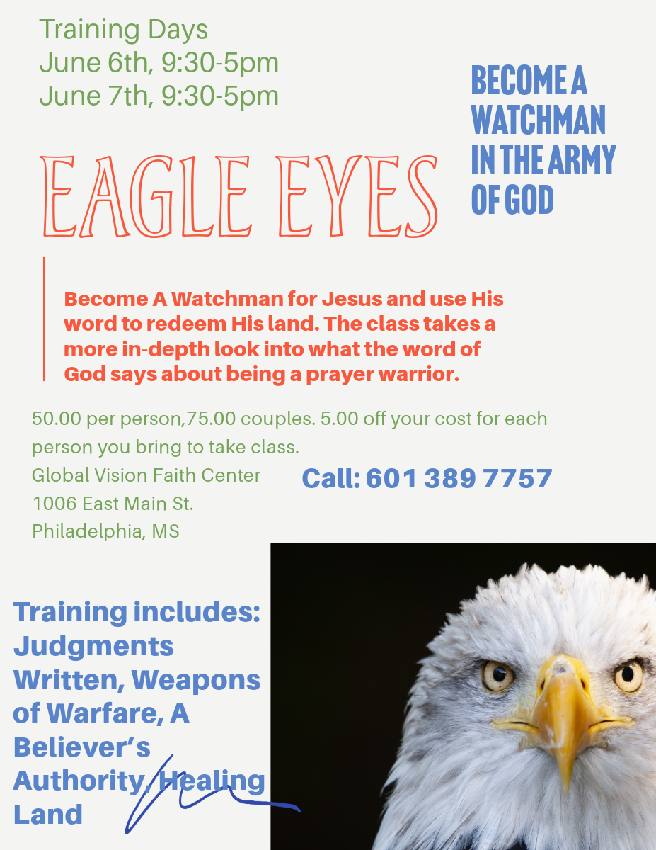 A flyer for business intercessors training is shown
