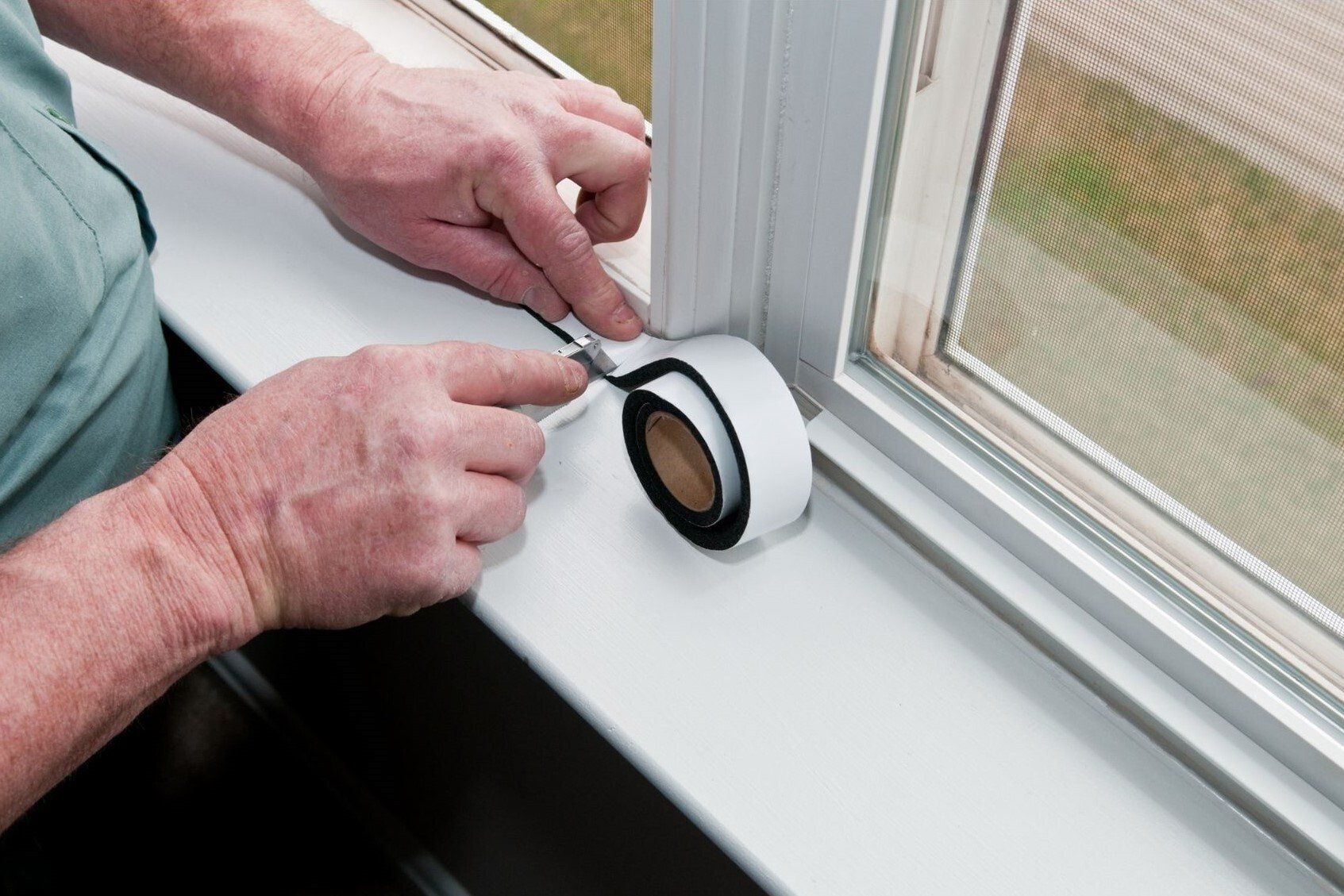 installing new weather stripping around window