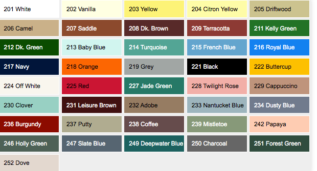 Vinyl Strapping Colors