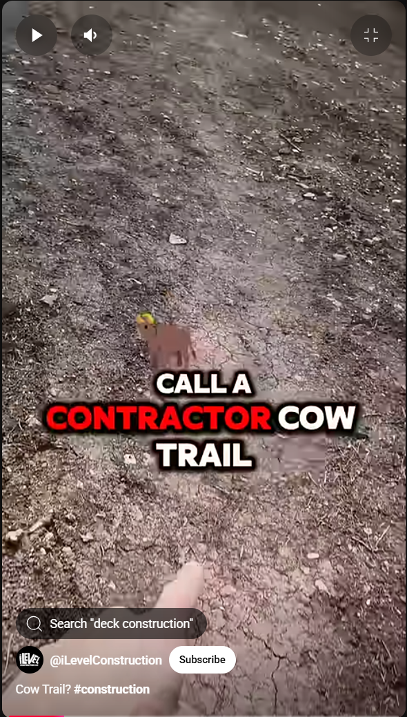 dirt path, or contractor cow trail