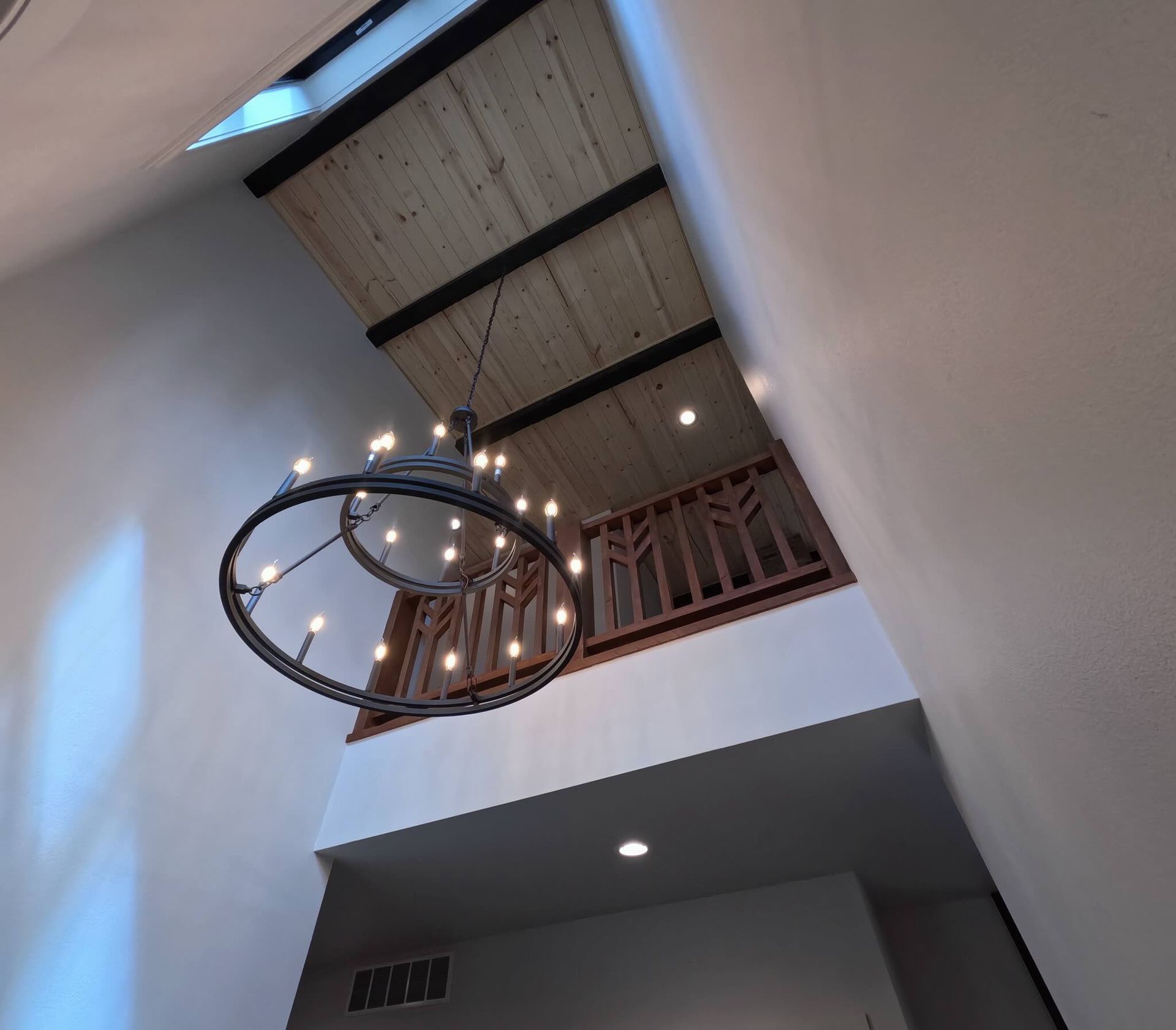 Beautiful chandelier in the living room