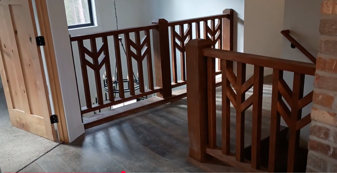 Custom handrails made using reclaimed wood 