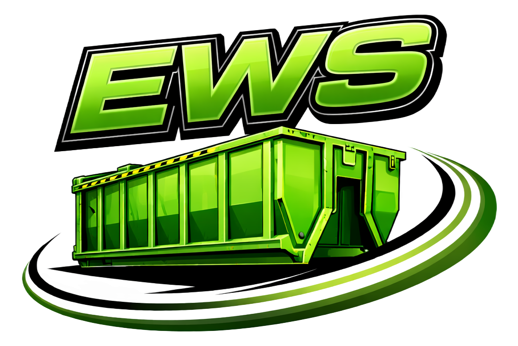 Logo: Texas outline with star, dump truck, and "EWS" with "Essential Waste Solutions, LLC".