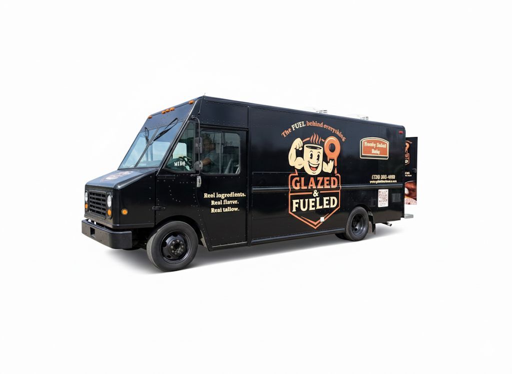Black food truck with 