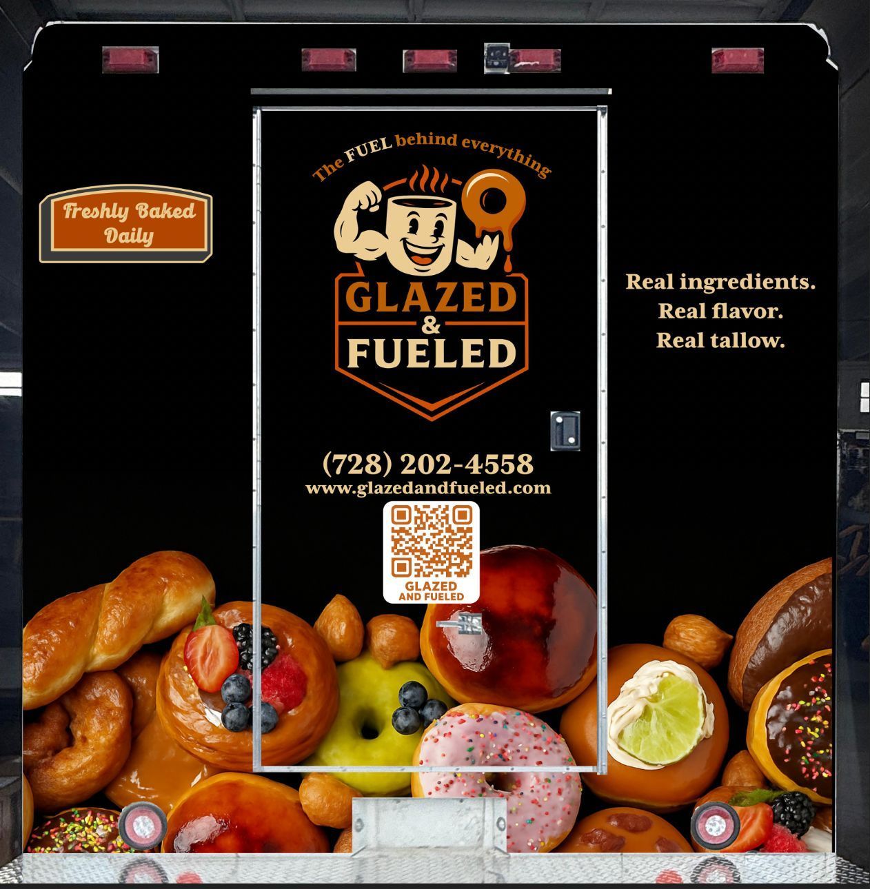 Black food truck with