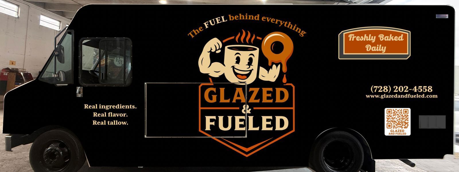 Black food truck with 