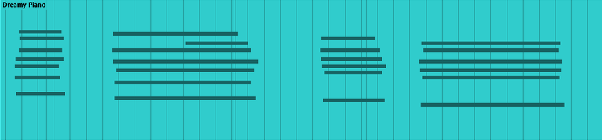 Diagram showing a horizontal, teal-colored background with darker horizontal bars labeled "Grand Plano."