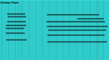 Diagram showing a horizontal, teal-colored background with darker horizontal bars labeled "Grand Plano."