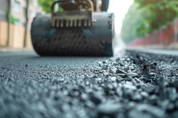 A Roller is Rolling Asphalt on a Road — North Coast Asphalts in Corindi Beach, NSW