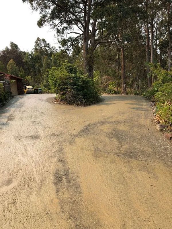 A Dirt Road Going Through a Forest With Trees on Both Sides — North Coast Asphalts in Corindi Beach, NSW