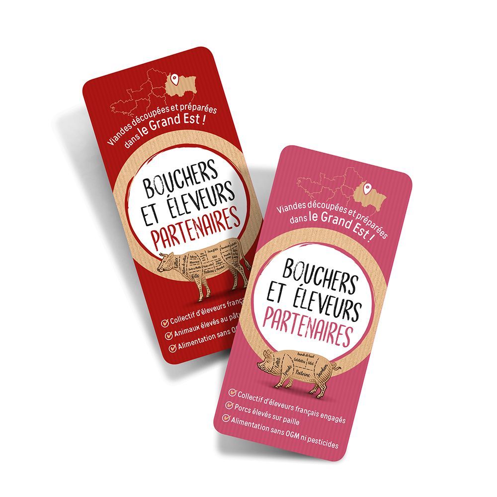 Étiquettes bouchers et éleveurs partenaires