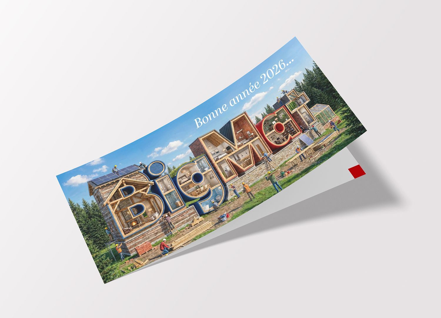 Carte de vœux BigMat 2026 semi ouverte