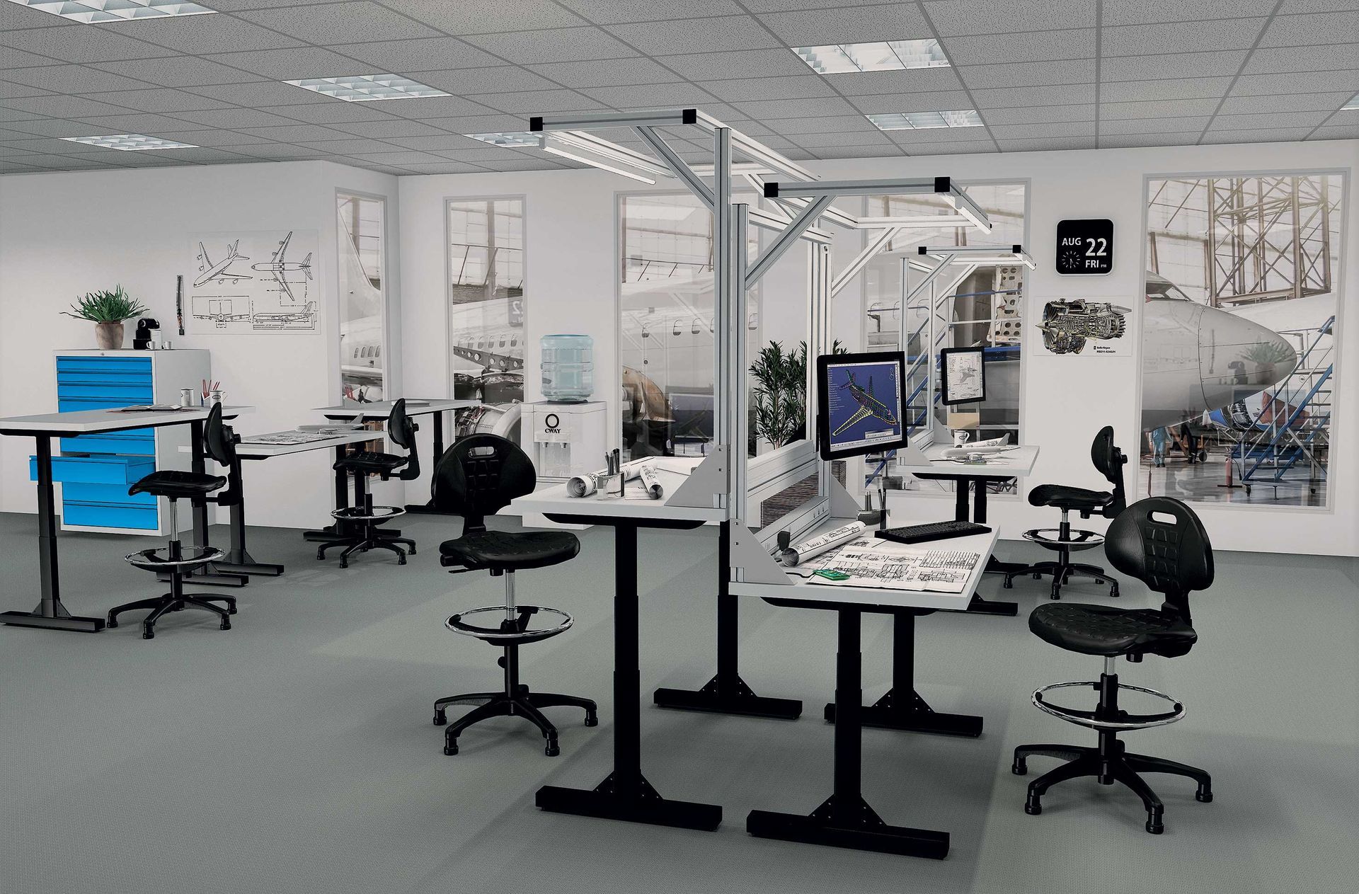 Ambiance mobilier aéronautique Acial